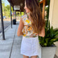 Limoncello Ruched Tank- Sunflower