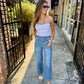 Valley Girl HR Patch Pocket Ankle Denim- Fave
