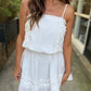 Eyelet Linen Mini Dress- White