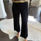 Meg (Black Corduroy) HR Wide Leg Pant