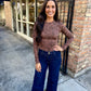 Z Supply Onyx Snake LS Top- Cocoa Bean