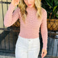 Pointelle Fitted Top- Dusty Rose