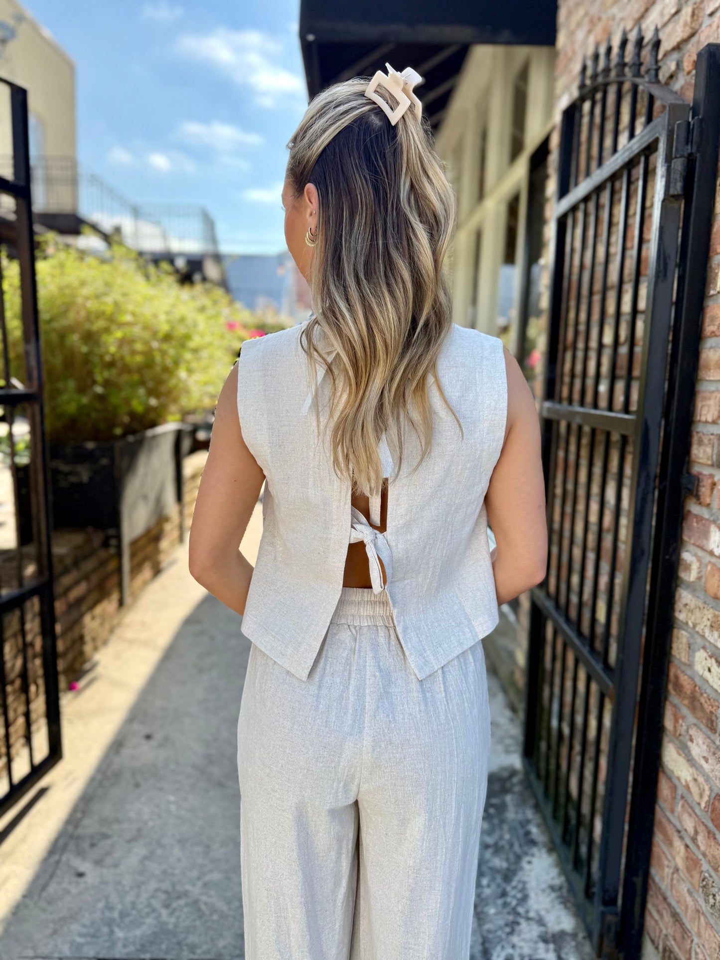 Sandbar Open Back Top- Natural