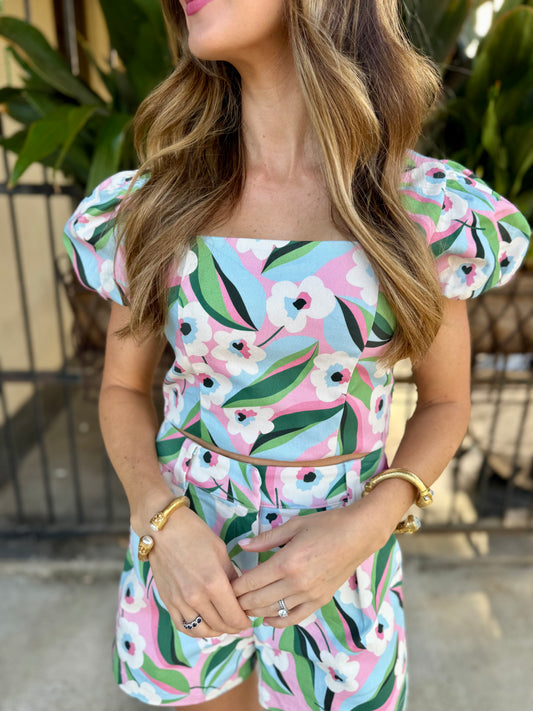 Lindsey Floral Puff Sleeve Top