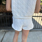Georgia Textured Shorts- Off White