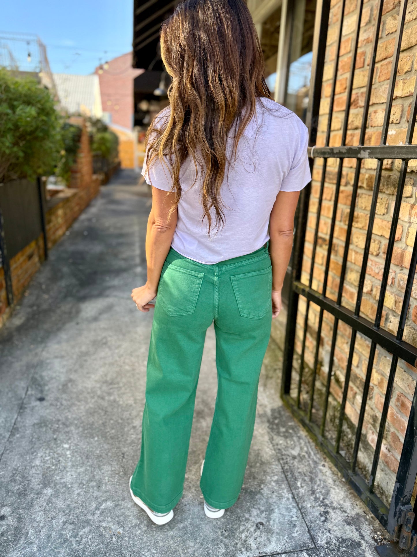 Patch Pocket Wide Leg- Green