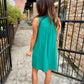 Z Supply New Light Crinkled Mini Dress- Rainforest