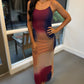 Romantic Mesh Slim Fit Maxi Dress- Fruit Night