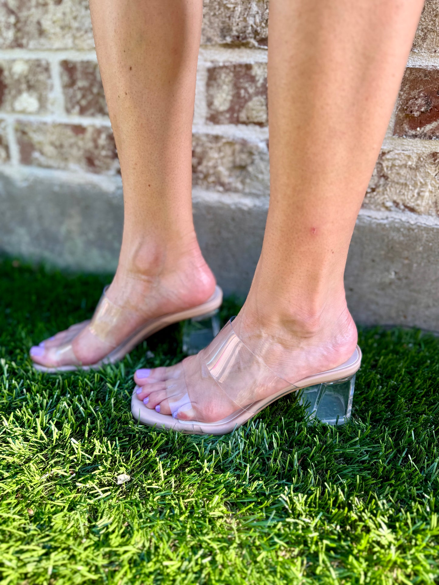 Emery Clear Heel- Nude