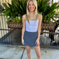 Coastal Stripe Knit Skort- Navy