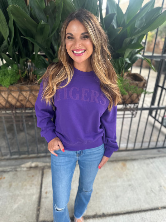 Tigers Tonal Sweatshirt- Purple