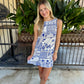 Vintage Palm Boat Neck Plain Mini Dress