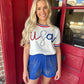 USA Glitter Script Sweater Top