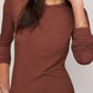 Z Supply Second Skin LS Tee- Dk Rosewood