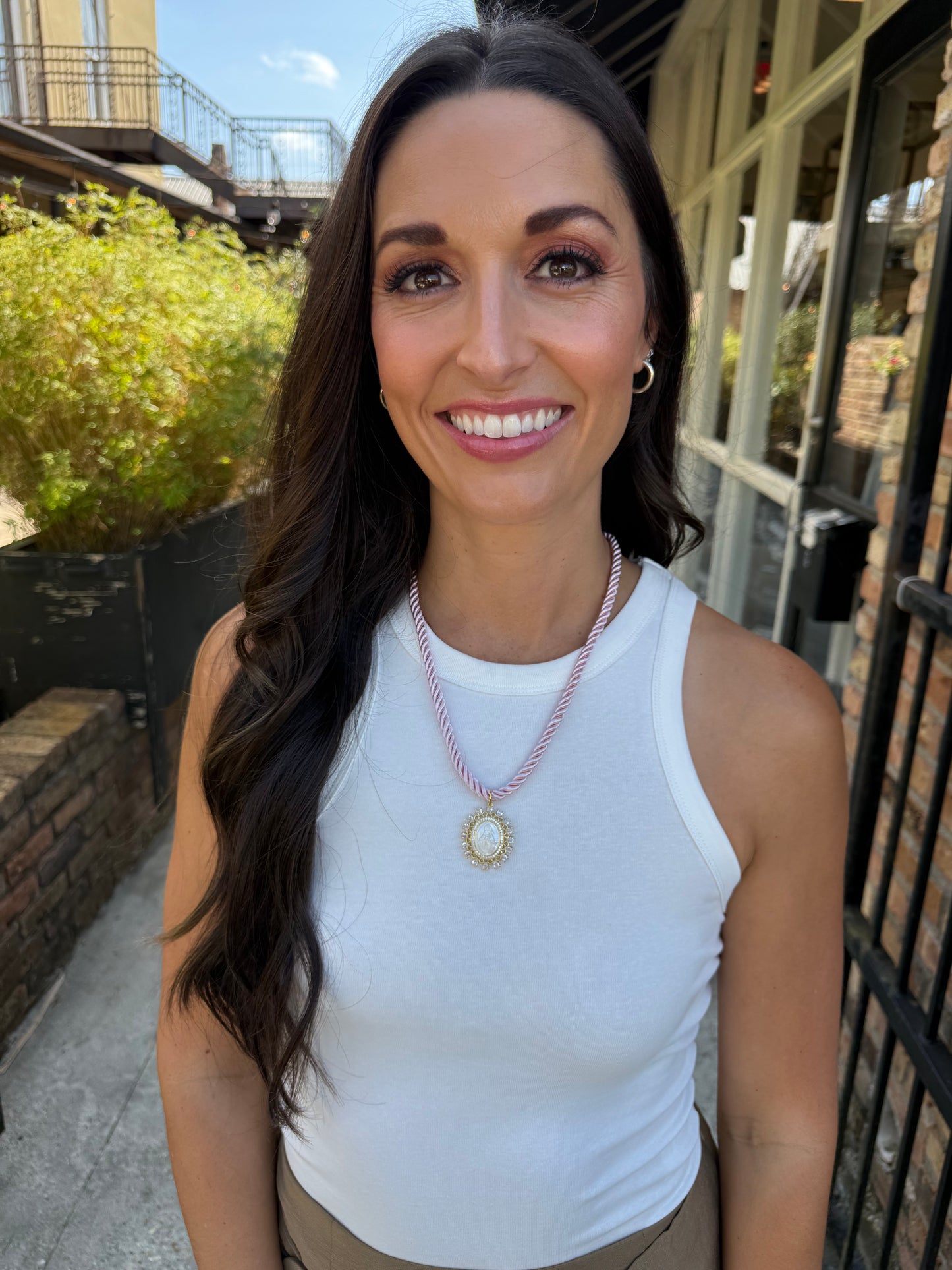 Cord Necklace- Pink/Mary