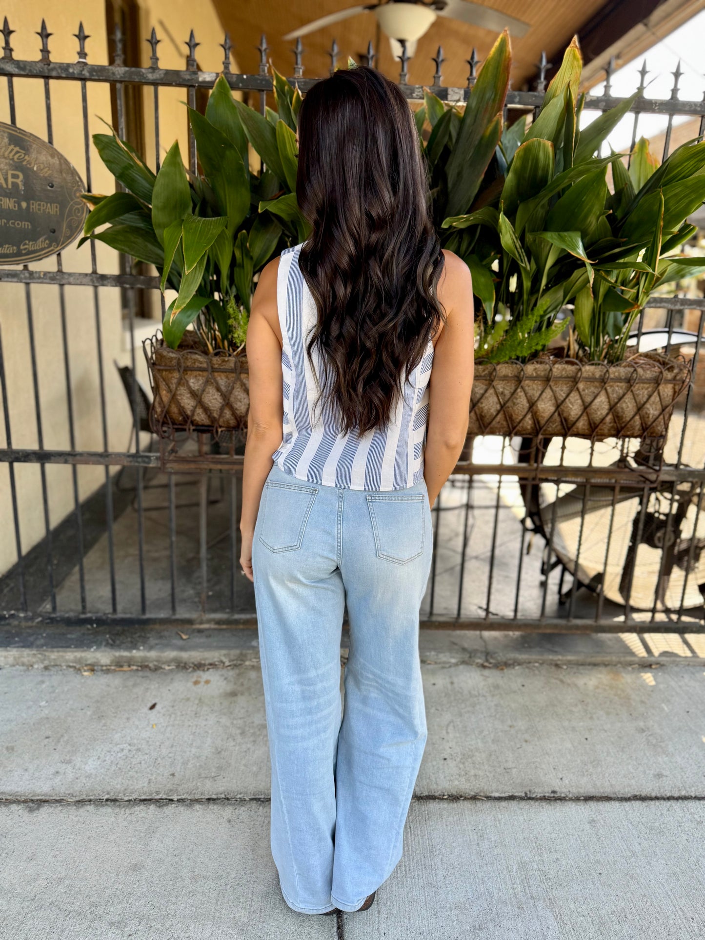 Darby Striped Top- Navy
