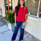 Crystal Sweater Top- Chili