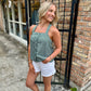 Lucille Striped Tank Top- Olive Green