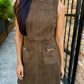 Horse Bit Suede Dress- Wood