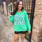 Happy Mardi Gras Street Tile Sweatshirt- Green