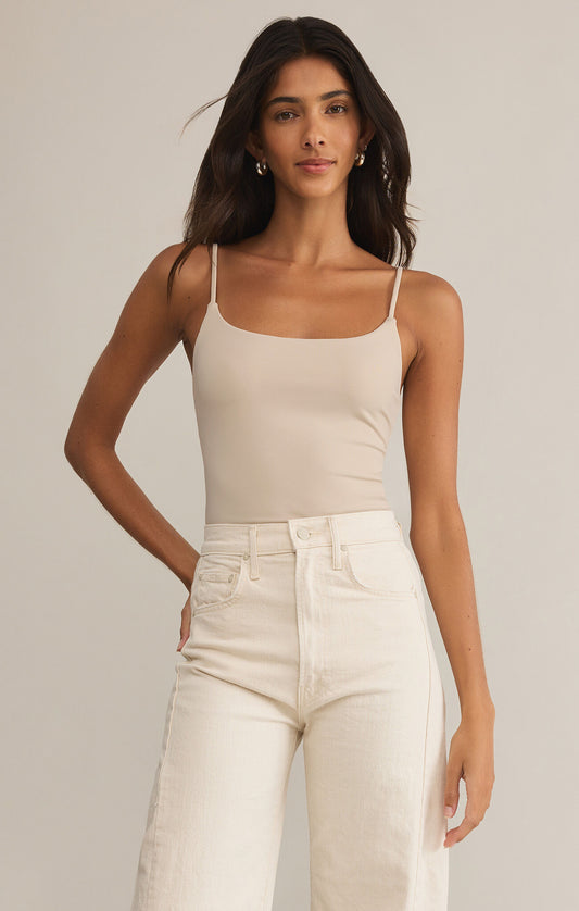 Z Supply Luxe Jersey Bodysuit- Sandshell