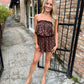 Berkley Strapless Romper- Brown