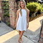 Ditsy Eyelet Mini Dress- Pink Pop