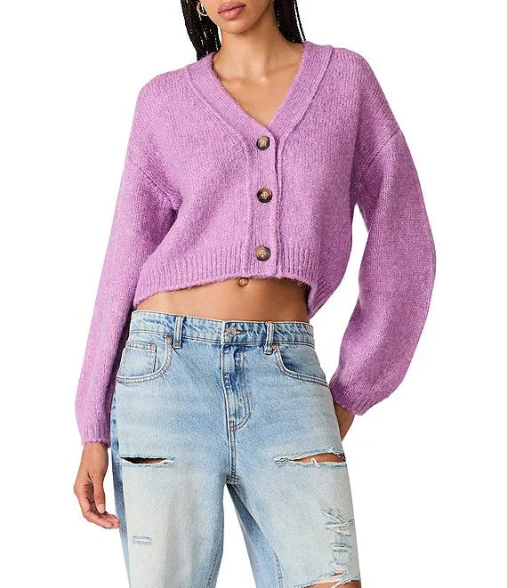 Mica Cropped Sweater- Dusty Lavender