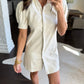 Vivienne Faux Leather Dress- White