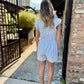 Starlet Gingham Romper- Sky Blue