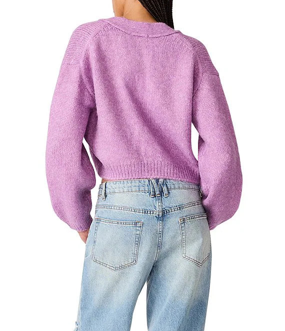 Mica Cropped Sweater- Dusty Lavender