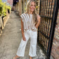 Tiger Boxy Sweater Top- Ivory/Tan