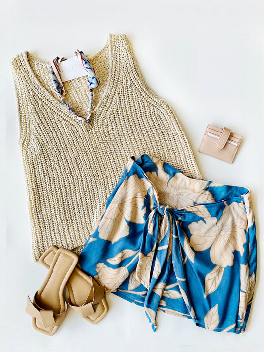 Vayla Crochet Tank- Natrual