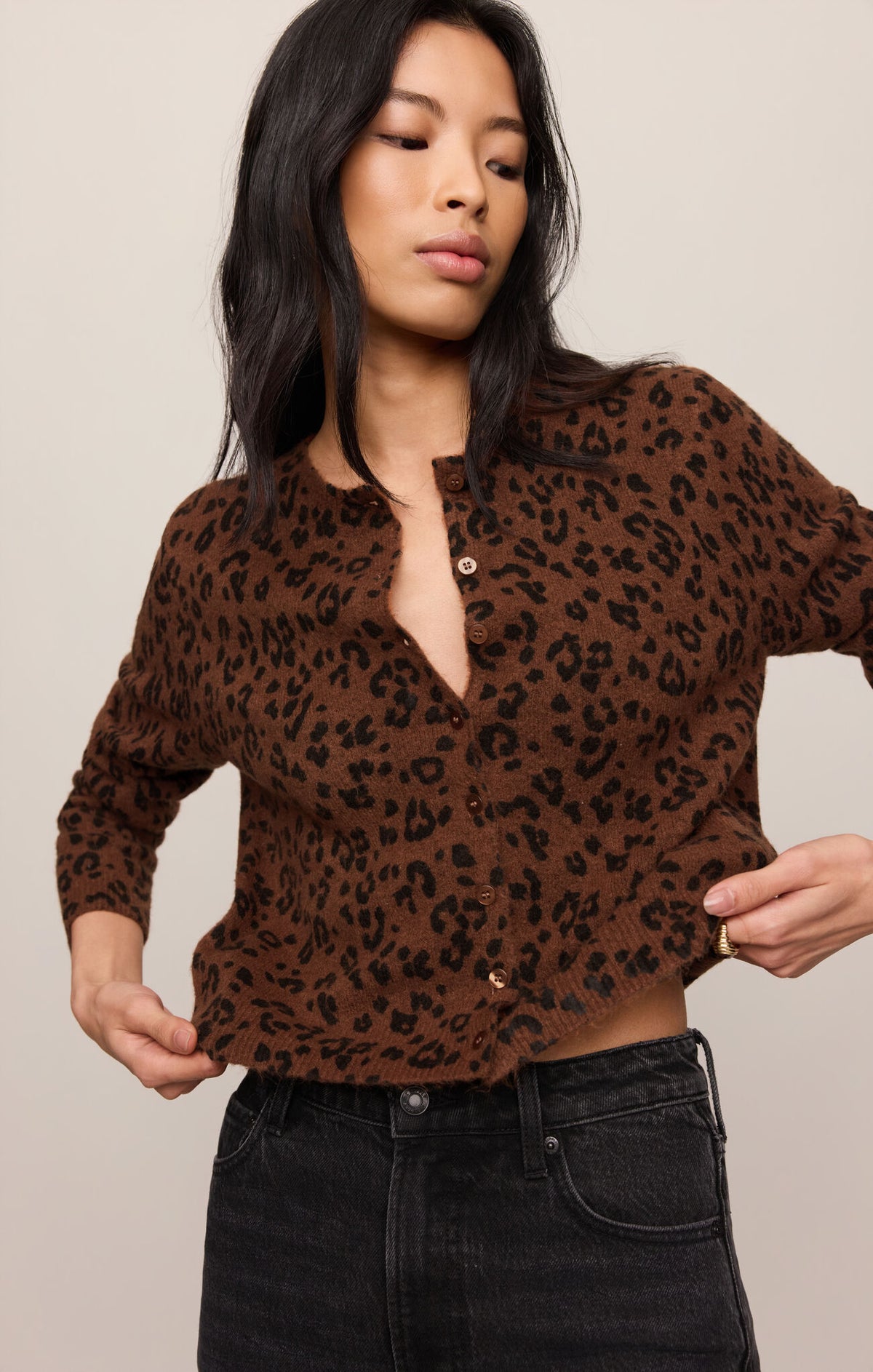 Z Supply Medina Leopard Cardigan- Burnt Umber