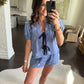 Azure Lace Top- Blue