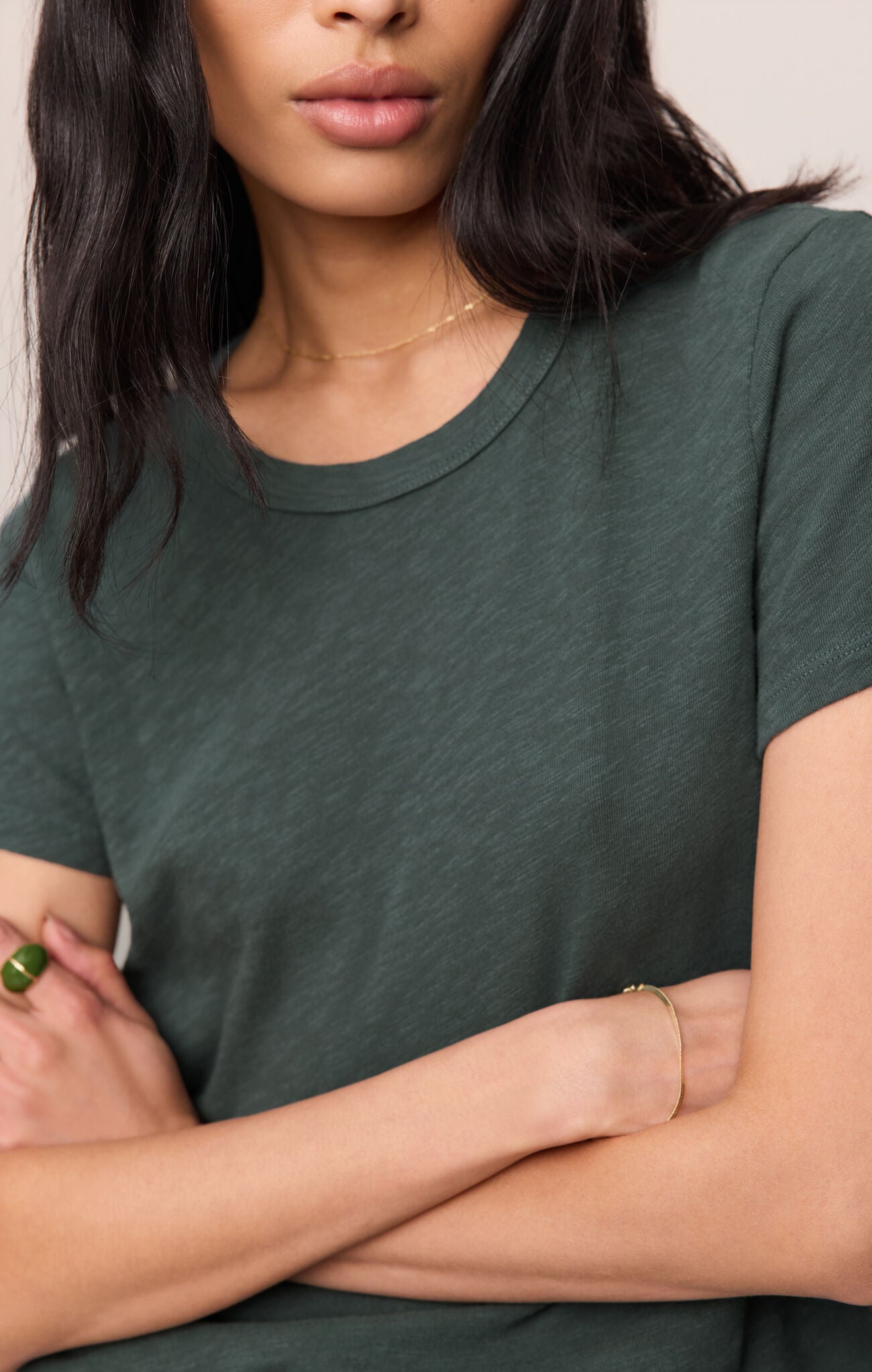 Z Supply Junie Slub Tee- Emerald Cove