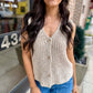Ashtin Cardi Vest- Taupe/Ivory