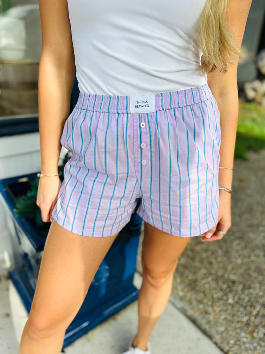 Boxer Shorts- Lavender Stripe