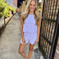 Garrett Gingham Top- Lavender/White