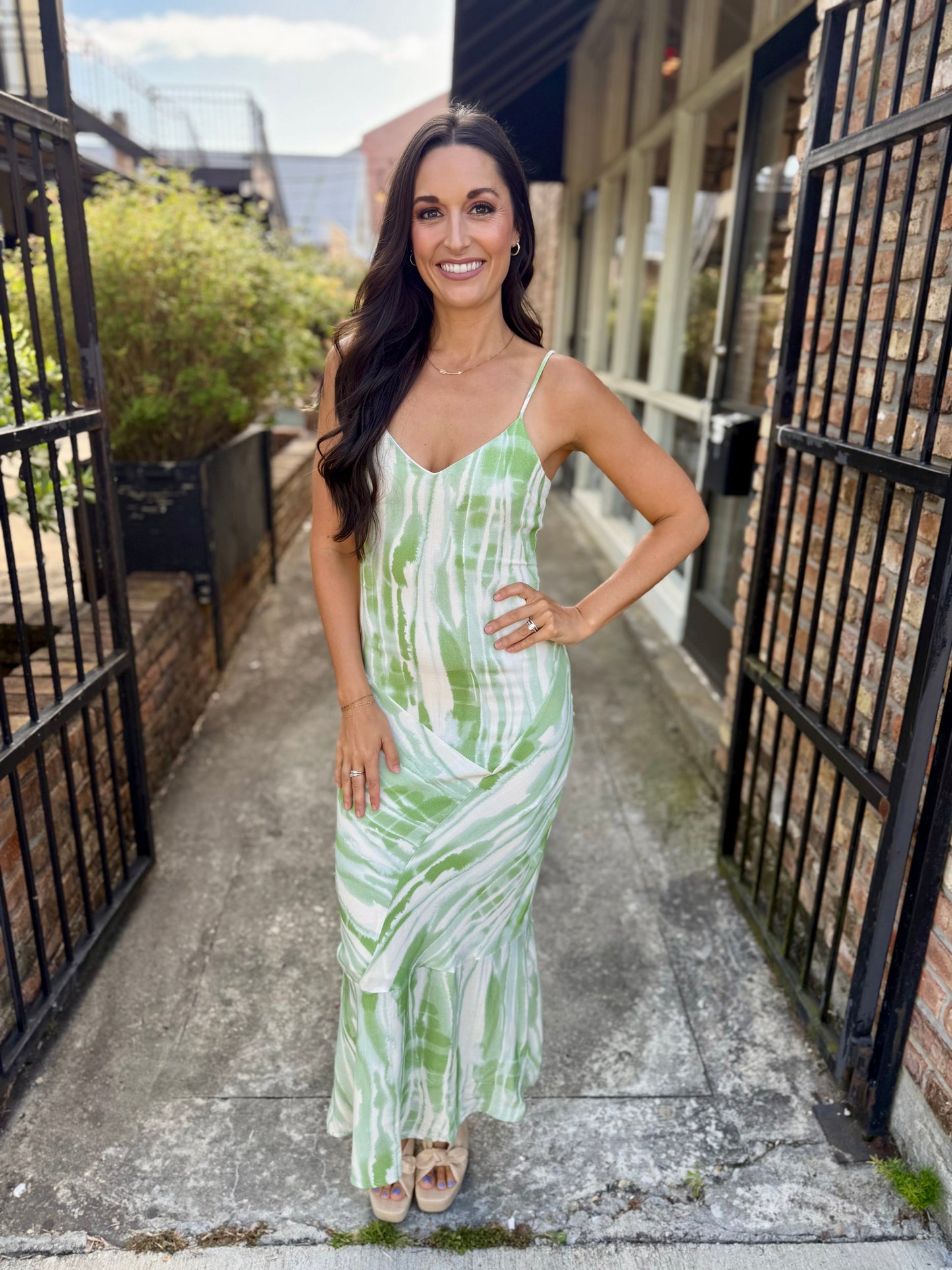 Tropical Storm Slip Dress- Green