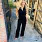 Belinda Velvet Jumpsuit- Black