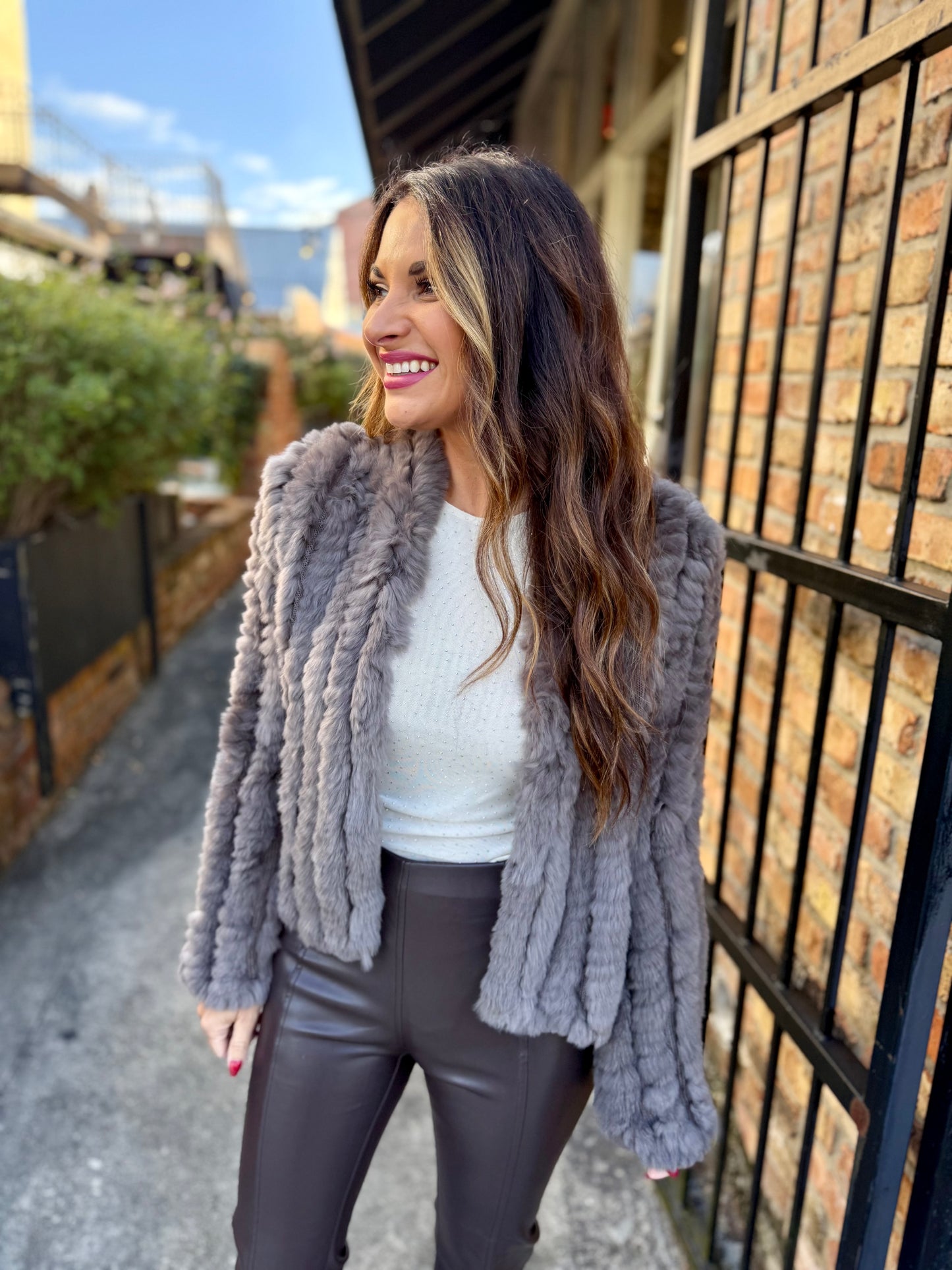 Rosa Fur Jacket- Mushroom