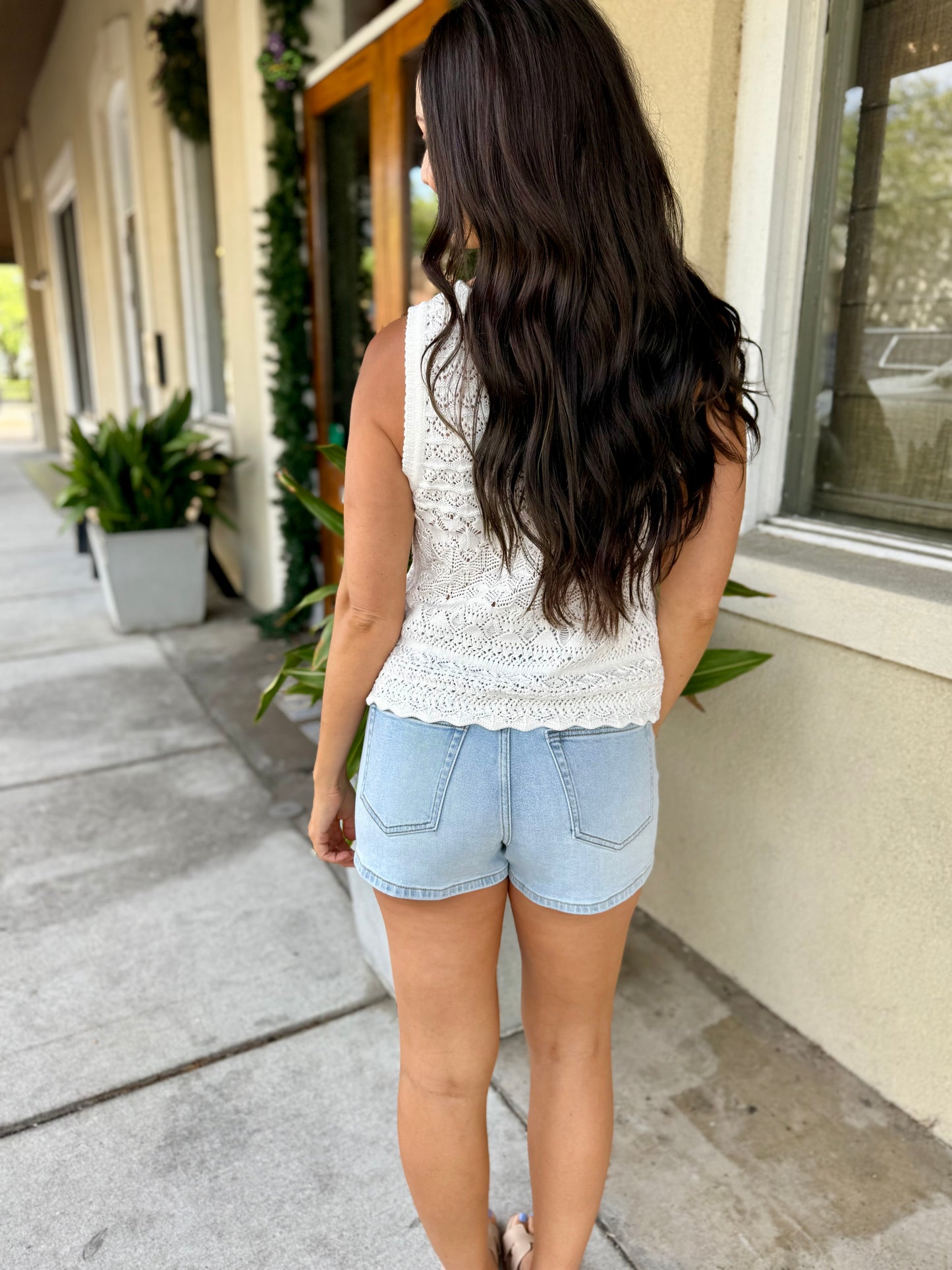 Andrew Crochet Tank- White