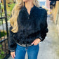 Dallas Faux Fur Jacket- Black