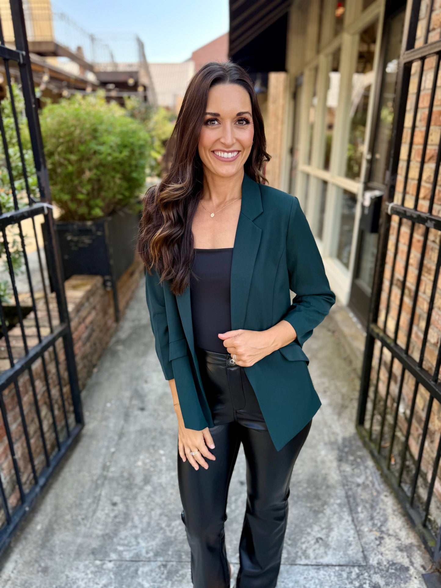 Luna Blazer- Forest Green