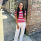 Zuma Stripe Crew Tee- Red