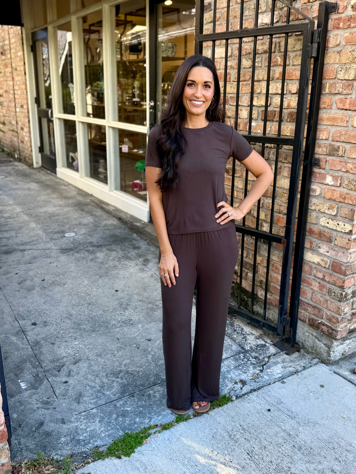 Z Supply Just Right Rib Pant- Cocoa Bean