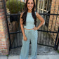 FP Mineral Washed 2 PC Pants Set- Sage Green
