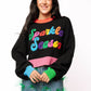 Sparkle Season Colorblock Sweater- Black