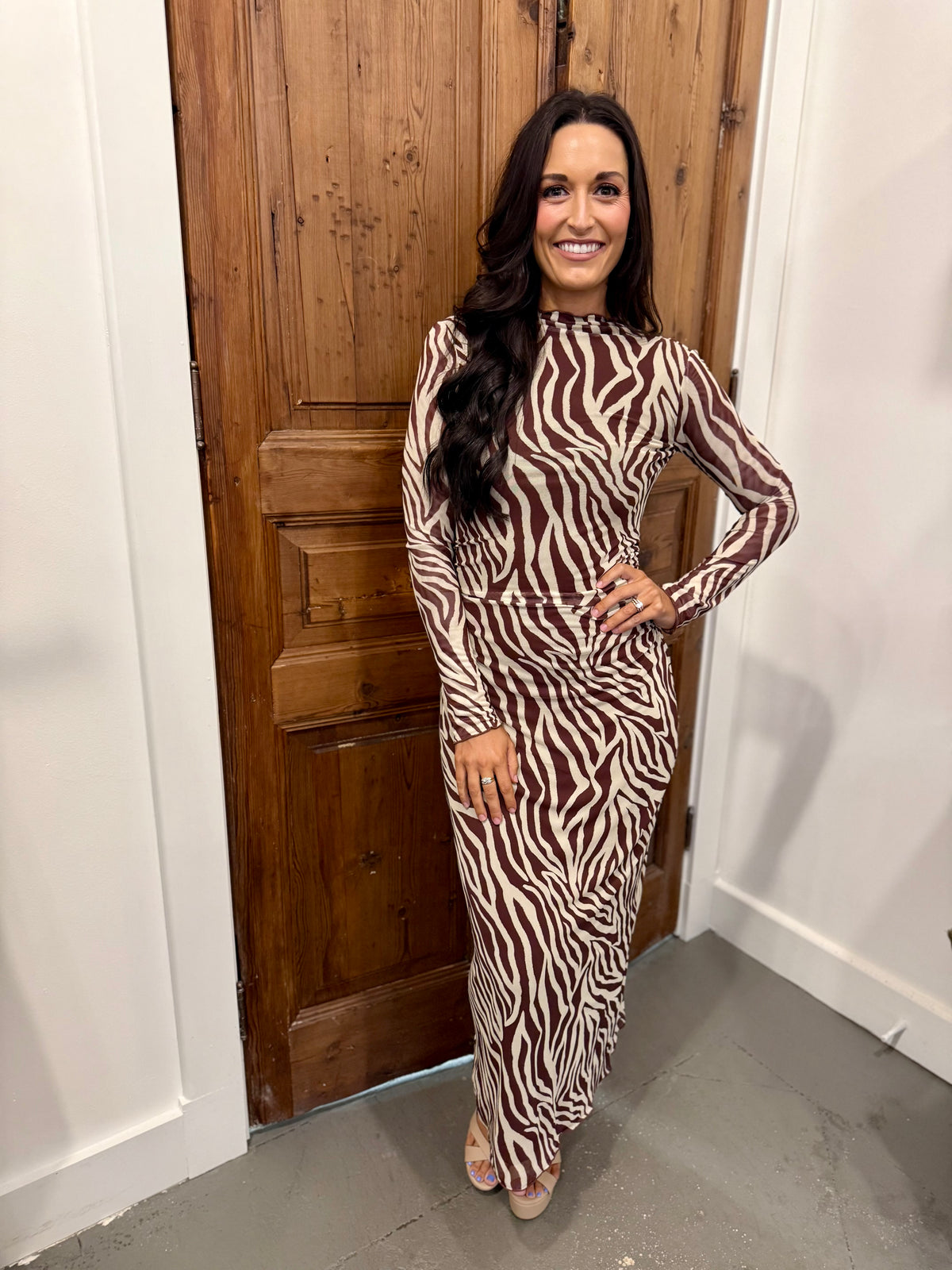 Z Supply Sevilla Zebra Mesh Midi Dress